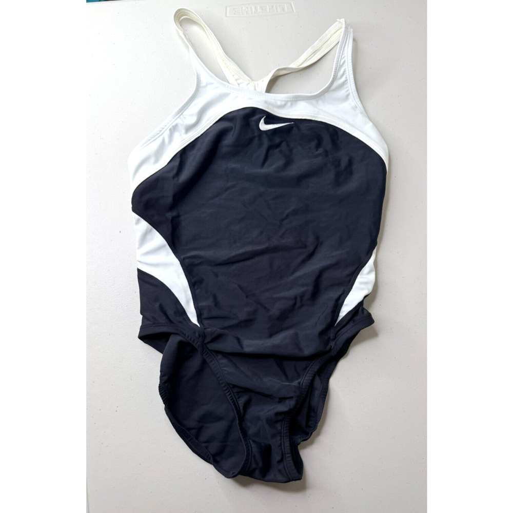 Nike One Piece Swimsuit Womens 34 / 8 Hydrastrong Cut Out Black Beach Racerback